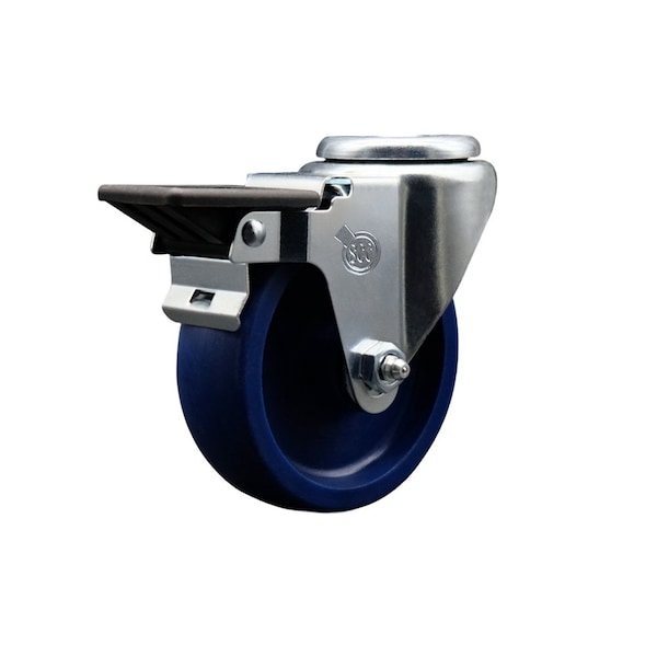 4'' Solid Poly Wheel Swivel Bolt Hole Caster with Posi Lock Brake